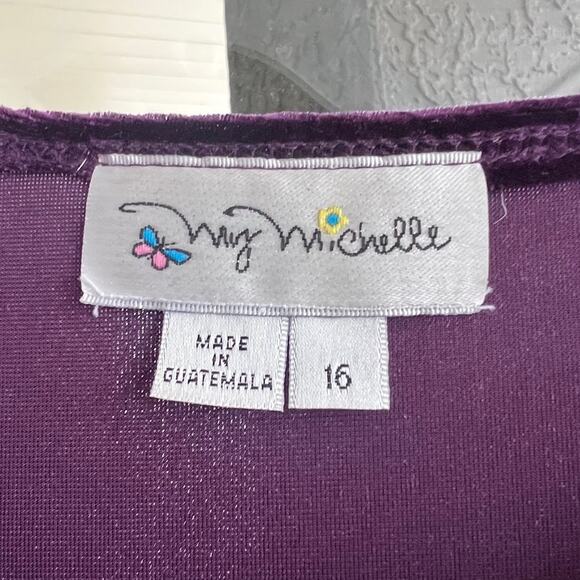 Vintage Y2K My Michelle purple velour butterfly dress size 16 - Picture 3 of 5